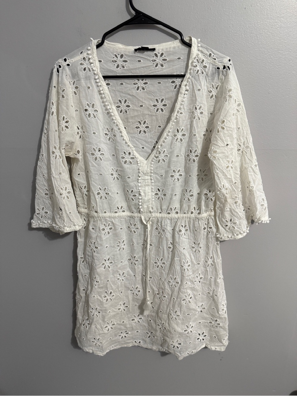 J Crew Dress Womens Medium Cotton Eyelet Florals Angel Bridal Shower Soft Girl